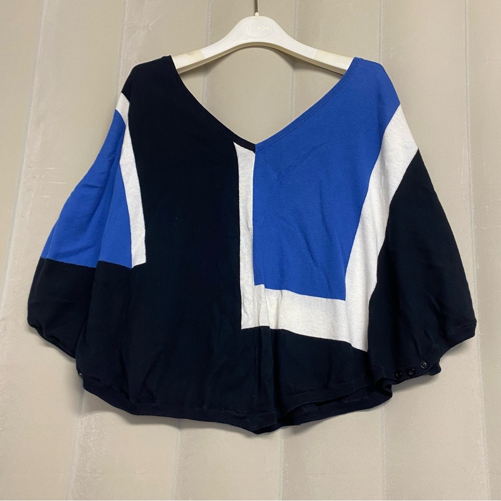 Alice + Olivia Women’s Sweater Top Small Batwing Dolman Boxy Colorblock Designer